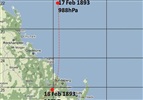 Cyclone track of 17 Feb Cyclone 1893